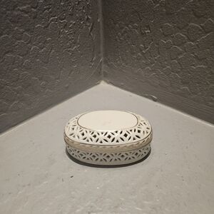 Ceramic Gold and White Trinket Dish